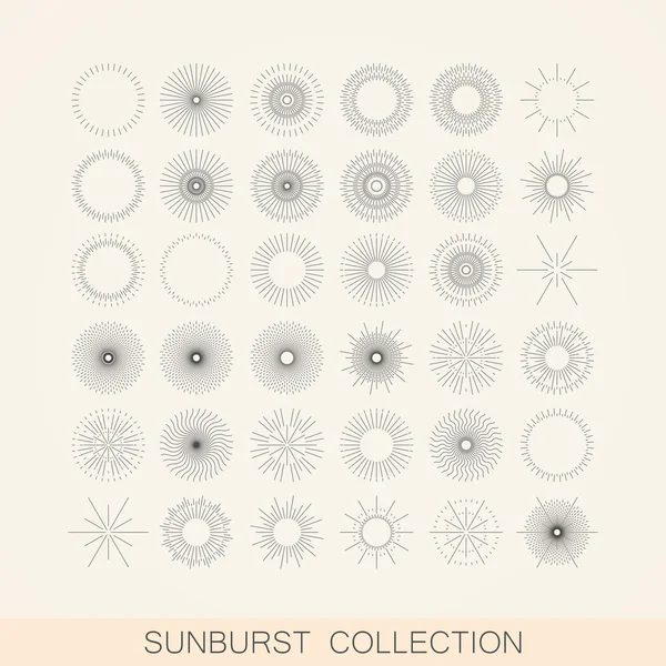 Sunburst en lichtstraal vormen — Stockvector