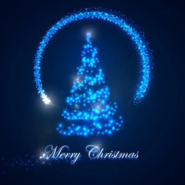 圣诞树和飞星 — 图库矢量图片