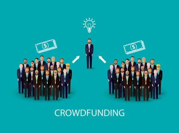 Concetto di crowdfunding infografico . — Vettoriale Stock