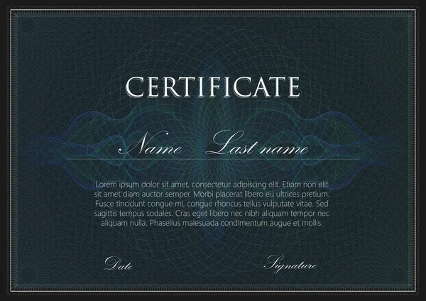 Certificat avec motif guilloché — Image vectorielle