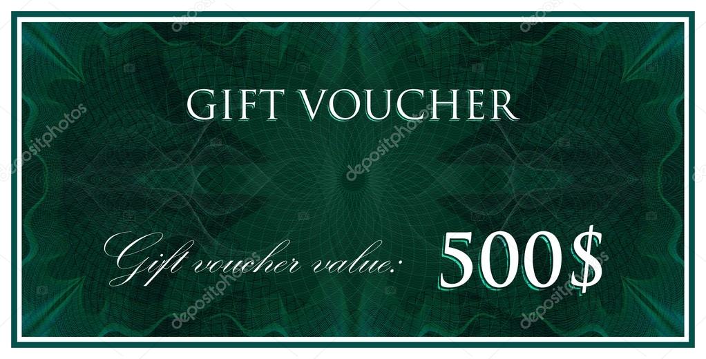 Gift voucher with guilloche pattern