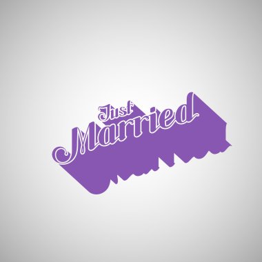 vektör yeni evli el yazısı retro etiket tipografik Illustration. Düğün yazı kompozisyon