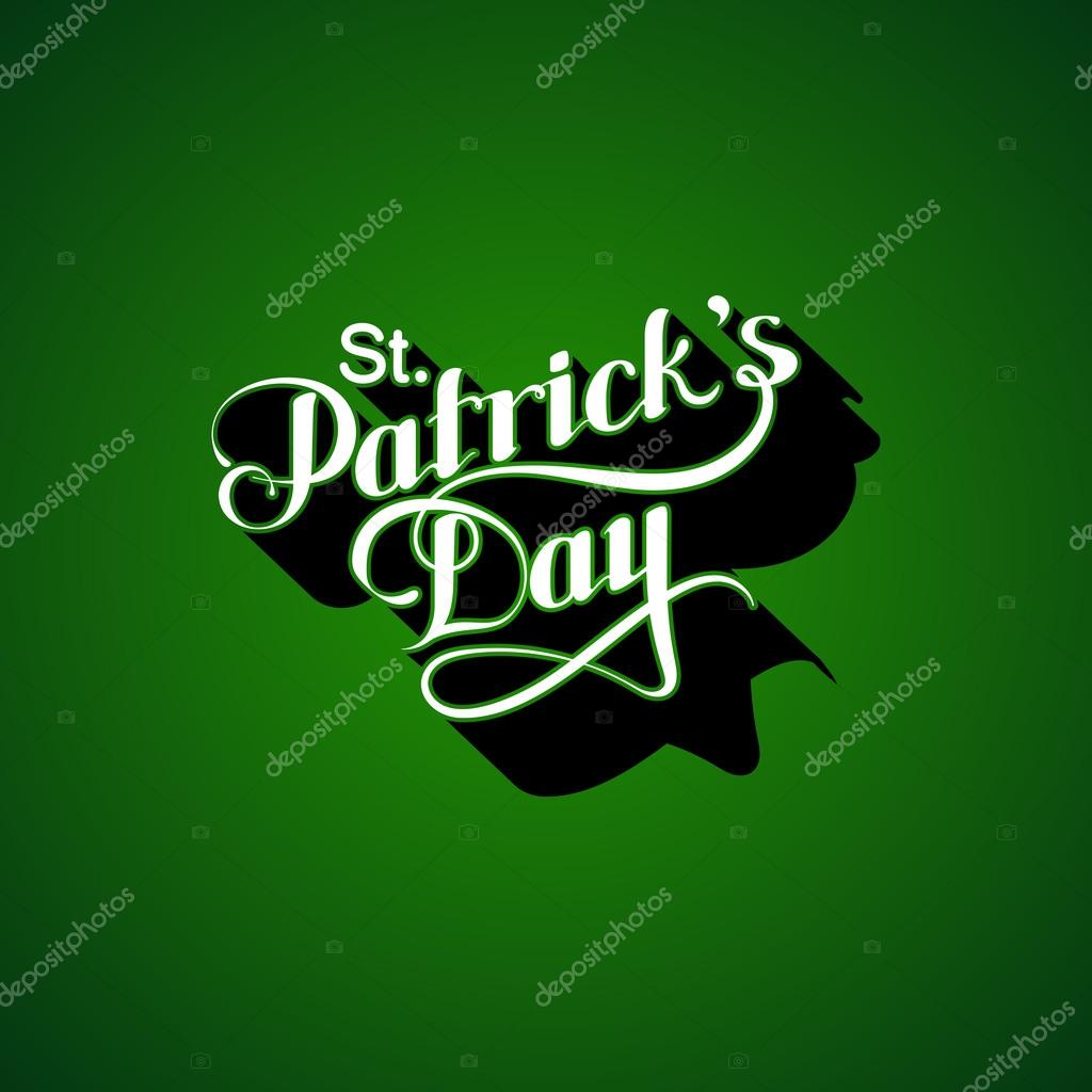 Vector typographical illustration of handwritten Saint Patricks Day label. holiday lettering composition