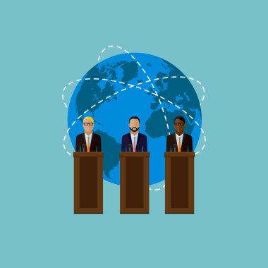 flat  illustration of a speakers. politicians. election debates clipart