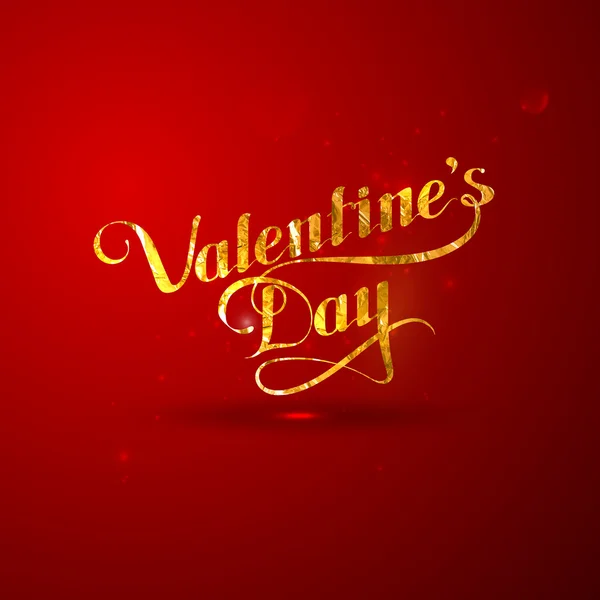 Illustration of golden foil St. Valentines Day label — Stock Vector