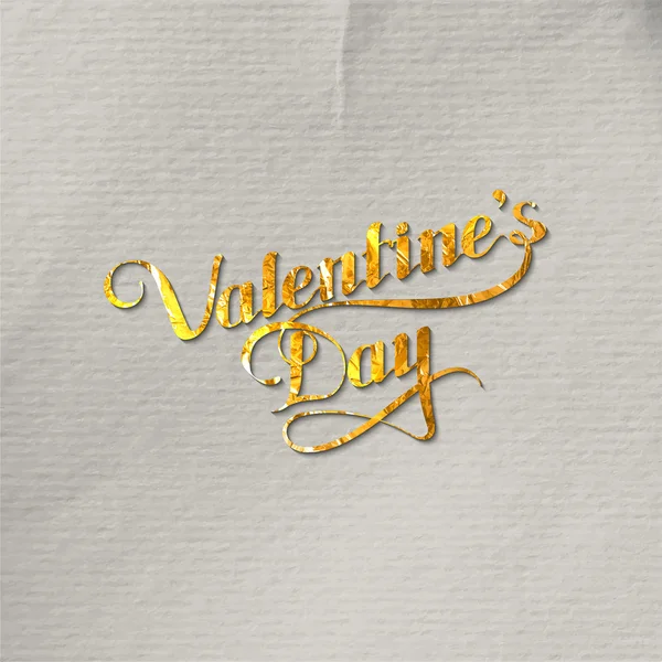 Illustration de feuille d'or étiquette Saint-Valentin — Image vectorielle