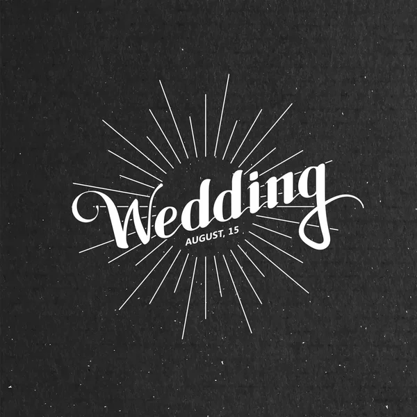 Ábrán látható, kézzel írt esküvői retro címke — Stock Vector