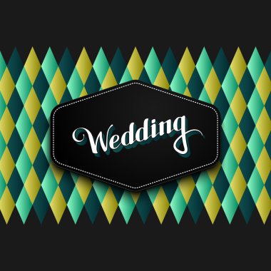 el yazısı düğün retro etiketi gösterimi