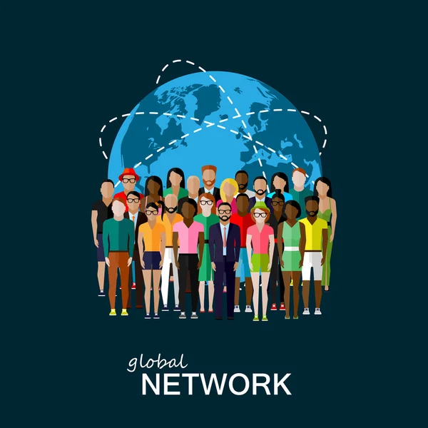 İnsanların büyük bir grup ile düz illüstrasyon Derneği üyelerinin