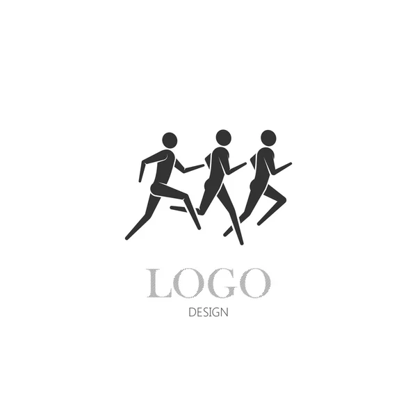 Illustration of running or jogging men icons — Stock Vector