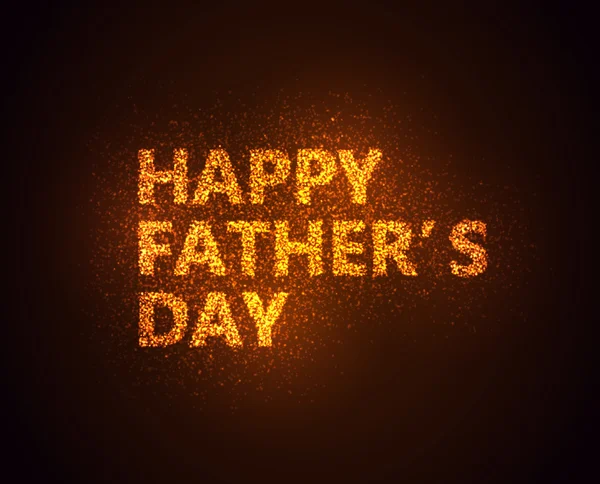 Happy Fathers Day étiquette brillante avec étincelles — Image vectorielle