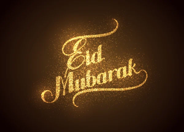 Eid mubarak rótulo brilhante — Vetor de Stock