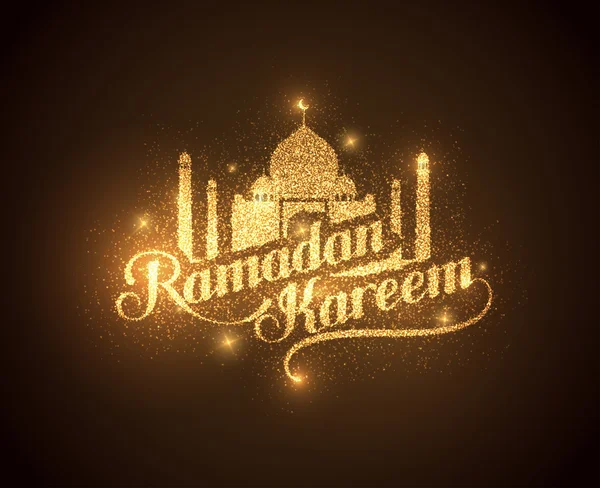 Ramadan kareem rótulo brilhante — Vetor de Stock