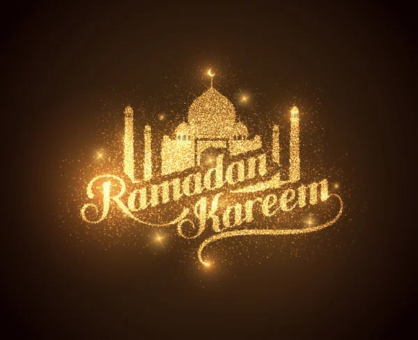 Ramadán Kareem etiqueta brillante — Vector de stock