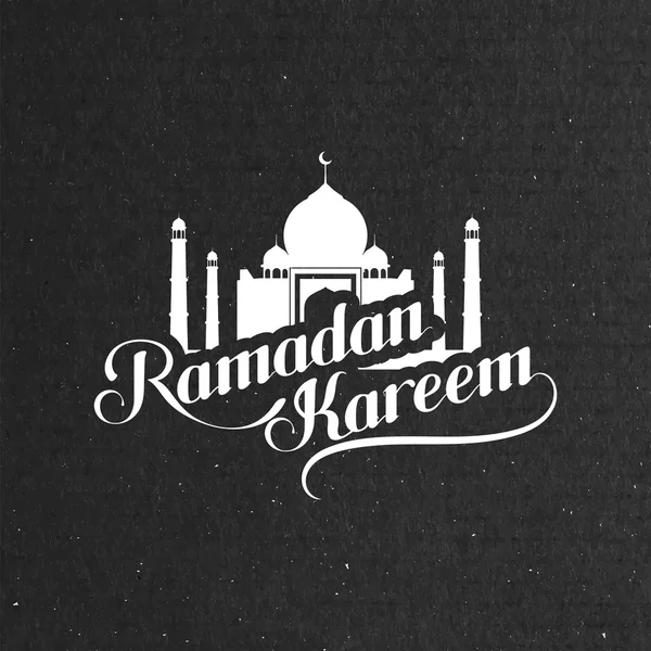 Caligrafia Ramadan Kareem retro label — Vetor de Stock