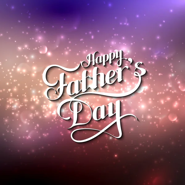 handwritten Happy Fathers Day retro label on blurred background