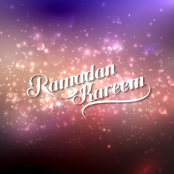 Caligrafia Ramadan Kareem etiqueta retro sobre fundo brilhante — Vetor de Stock