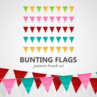  illustration of bunting flags pattern brush set