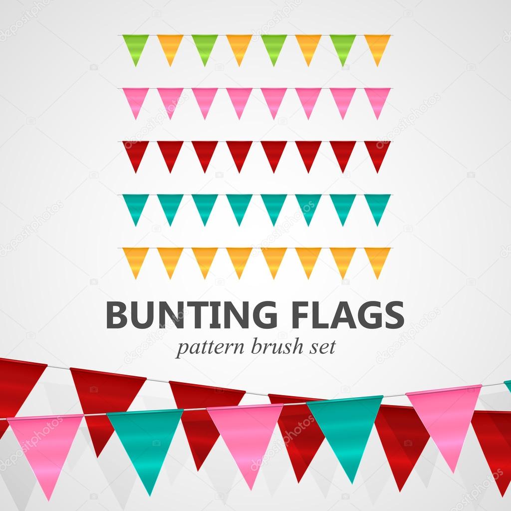  illustration of bunting flags pattern brush set