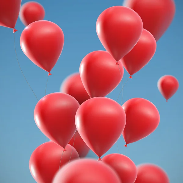 Illustration des Fliegens realistischer Hochglanzballons — Stockvektor