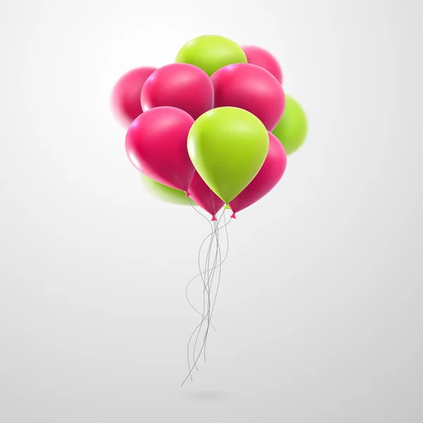 Ilustración de volar globos brillantes realistas — Vector de stock