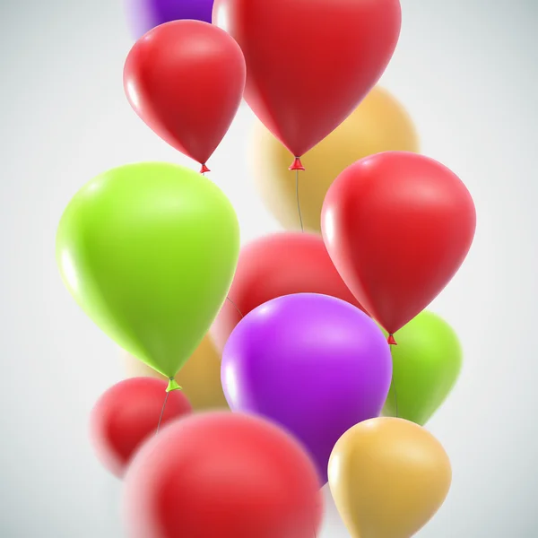 Illustration des Fliegens realistischer Hochglanzballons — Stockvektor