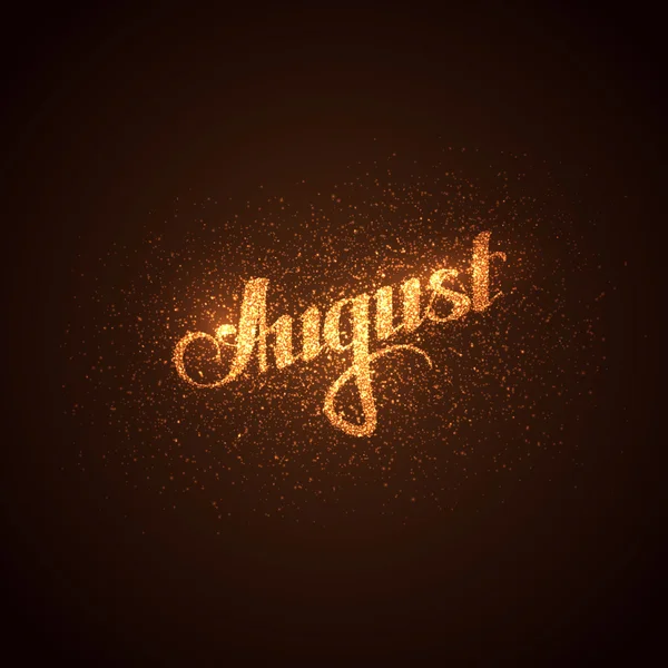 Étiquette d'août avec des étincelles dorées . — Image vectorielle