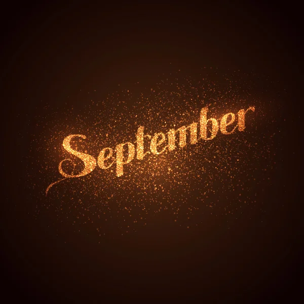 Étiquette de septembre aux reflets dorés brillants . — Image vectorielle