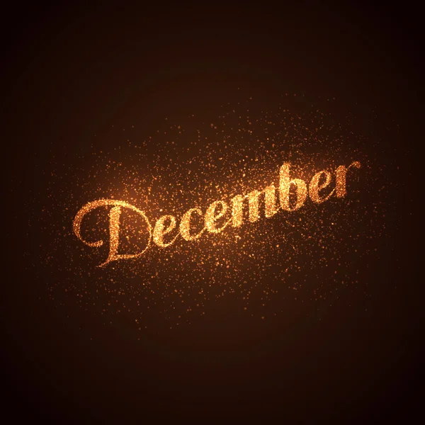 Étiquette de décembre aux reflets dorés brillants — Image vectorielle