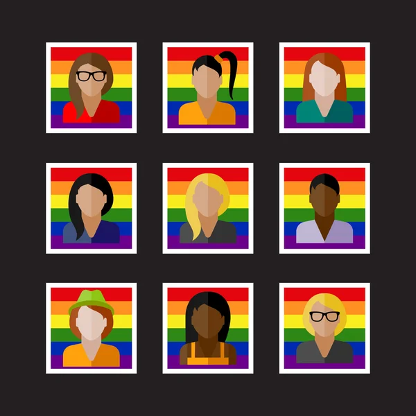 Иконы с членами ЛГБТ-сообщества — стоковый вектор