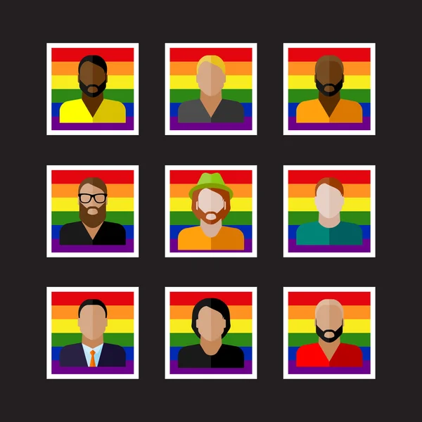 People icons with LGBT community members — Stock Vector