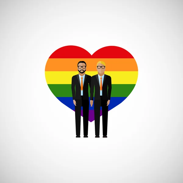 Gay marriage vector flat illustration. — Stock Vector