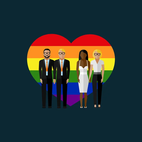 Gay marriage vector flat illustration. — 스톡 벡터