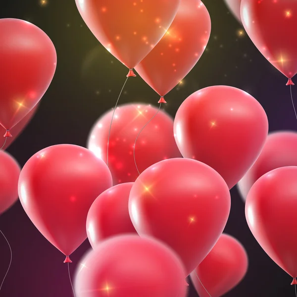 Ballons de vacances volants avec des étincelles brillantes — Image vectorielle