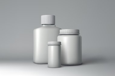 Plastik şişe paketleme Mock-up. Vektör çizim