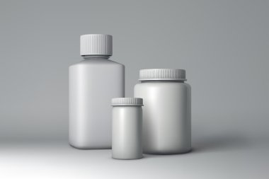Plastik şişe paketleme Mock-up. Vektör çizim