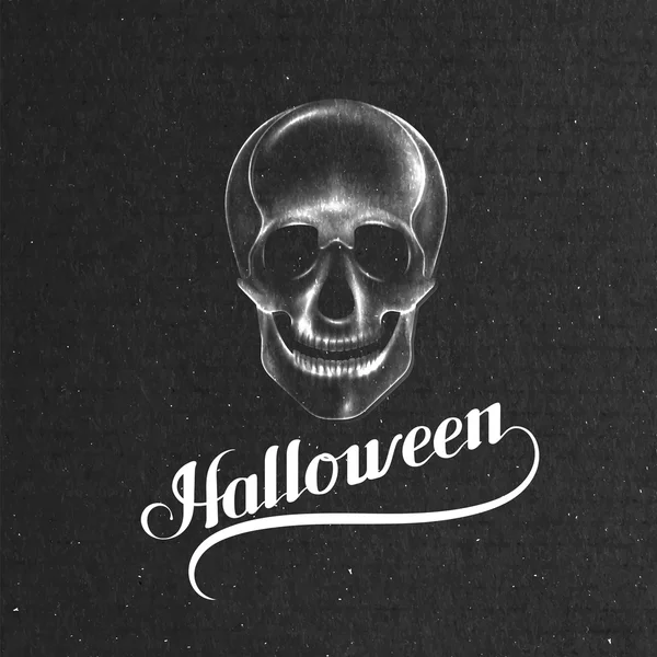 Halloween. Holiday Vector Illustration With Skull — Stock Vector