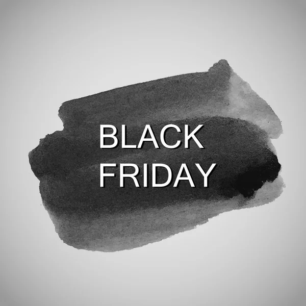 Étiquette Black Friday sur la tache aquarelle . — Image vectorielle