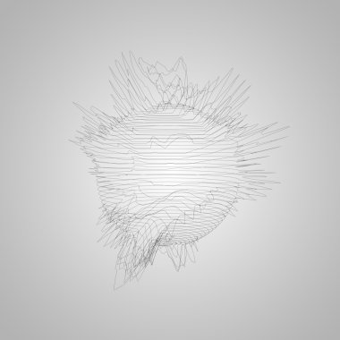 3D distorted wireframe sphere