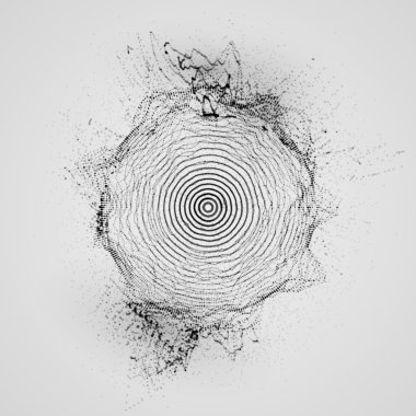 3D shape of particles array, wireframe and splashes