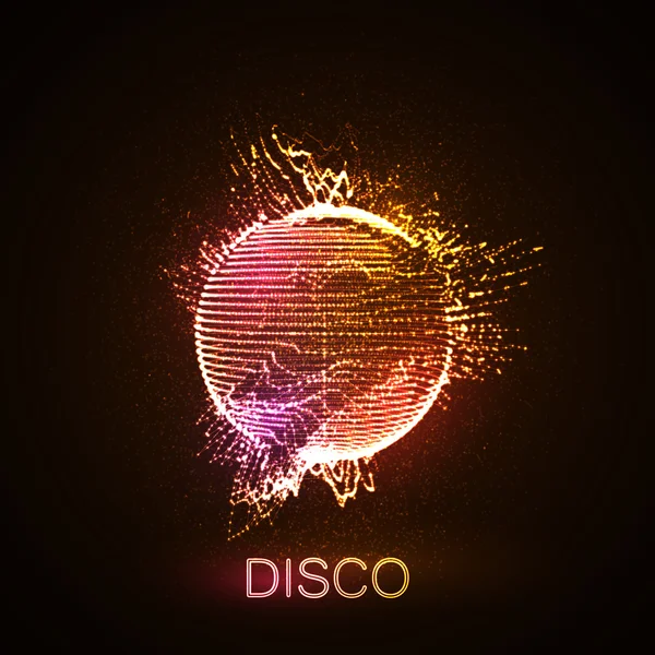 Señal de neón Disco . — Vector de stock