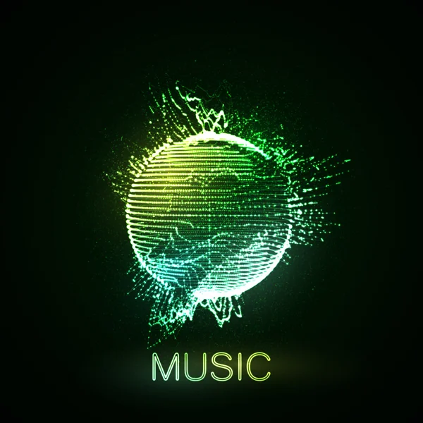 Music neon sign. — Stock Vector