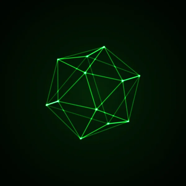 3D illuminated platonic shape — ストックベクタ