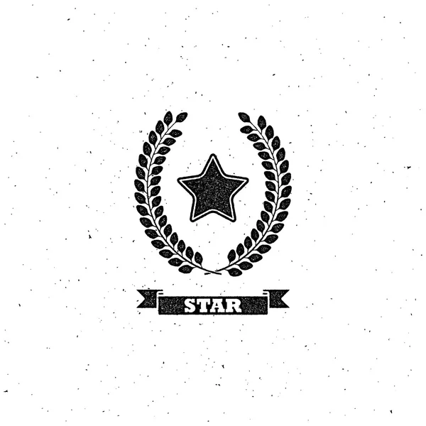 Couronne de laurier et étoile — Image vectorielle