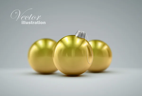Bolas de ouro de Natal — Vetor de Stock
