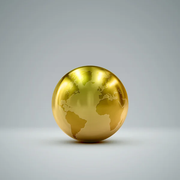 Globe métallique 3D — Image vectorielle