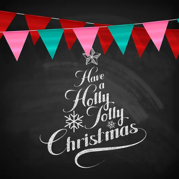 Holly Jolly vrolijk kerstfeest. — Stockvector