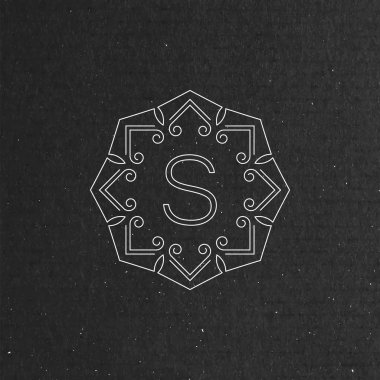 Vektör çiçek monogram