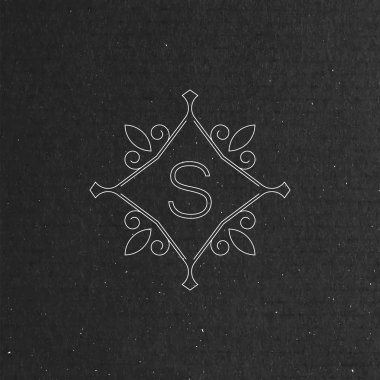 Vektör çiçek monogram