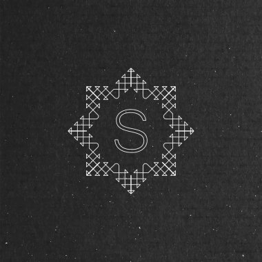 Vektör çiçek monogram